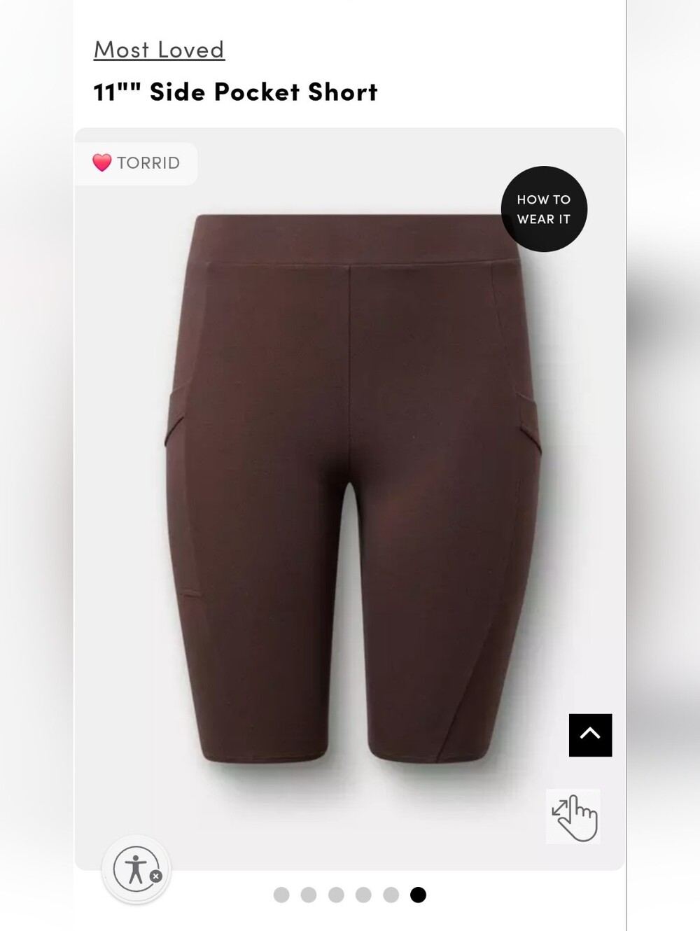 torrid Dark Brown 11" Side Pocket Bike Shorts